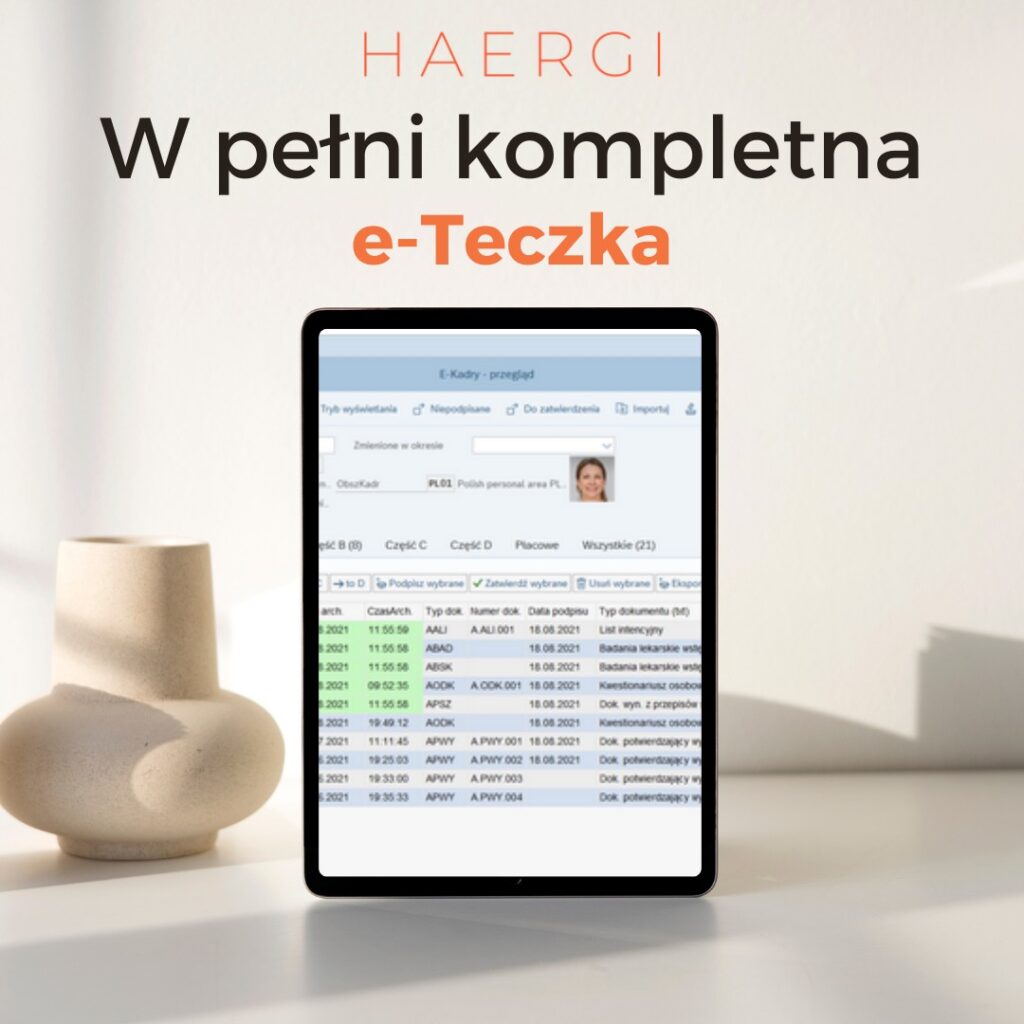 Haergi, e-Teczka, akta osobowe elektroniczne, SAP